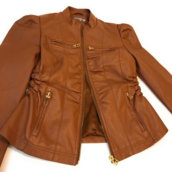 Slim Fit Stylish Faux Leather Moto Jacket Biker Motorcycle Coat - Picture 2 of 7